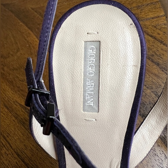 Giorgio Armani Purple Silk Strappy Pointed Toe Heels Women’s 38 - Picture 4 of 6